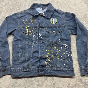 Angel Reese #5 Chicago Sky Basketball Blue Denim Jean Patch‎ Jacket Size Small